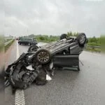 ​Поблизу Коростишева на трасі перекинулась автівка