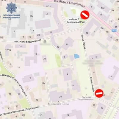 У Житомирі на Новому бульварі тимчасово перекриють рух транспорту