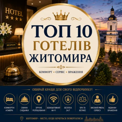 ТОП 10 готелів Житомира: рейтинг, відгуки та як обрати