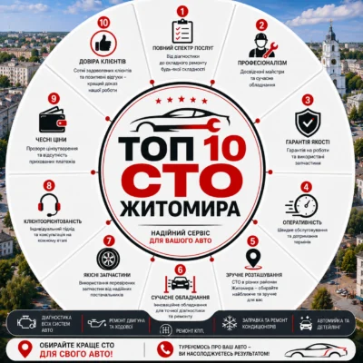 ТОП 10 СТО Житомира: рейтинг, відгуки та як обрати